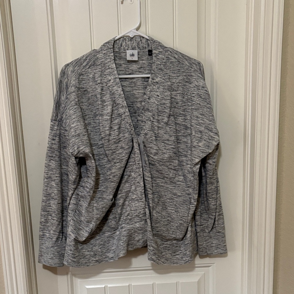 CAbi‎ Marled Gray Open Drape Cardigan
